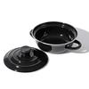 [BLKP] Pearl Metal Enamel Single-Serving Tabletop Pot with Painted Finish, 16cm, Induction Compatible, Limited Edition, All Black, BLKP, AZ-5059