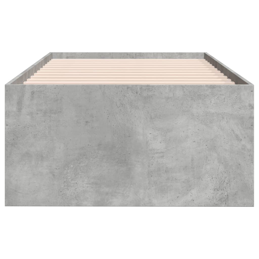 Daybed with Drawers Without Mattress Concrete Grey 100x200 cm