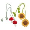 Handmade Sunflower Crochet Car Mirror Hanging Ornaments Crochet Car Mirror Hanging Set of 2 for Natural Interior Style