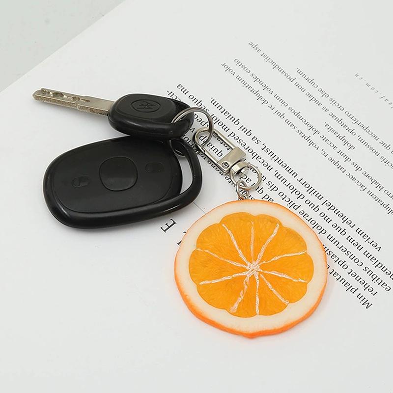 Брелок из ПВХ с имитацией фруктов, ломтики лимона, модели еды, забавный реквизит для стрельбы, автомобильные брелки, сумка, подвесные ювелирные изделия, подарки