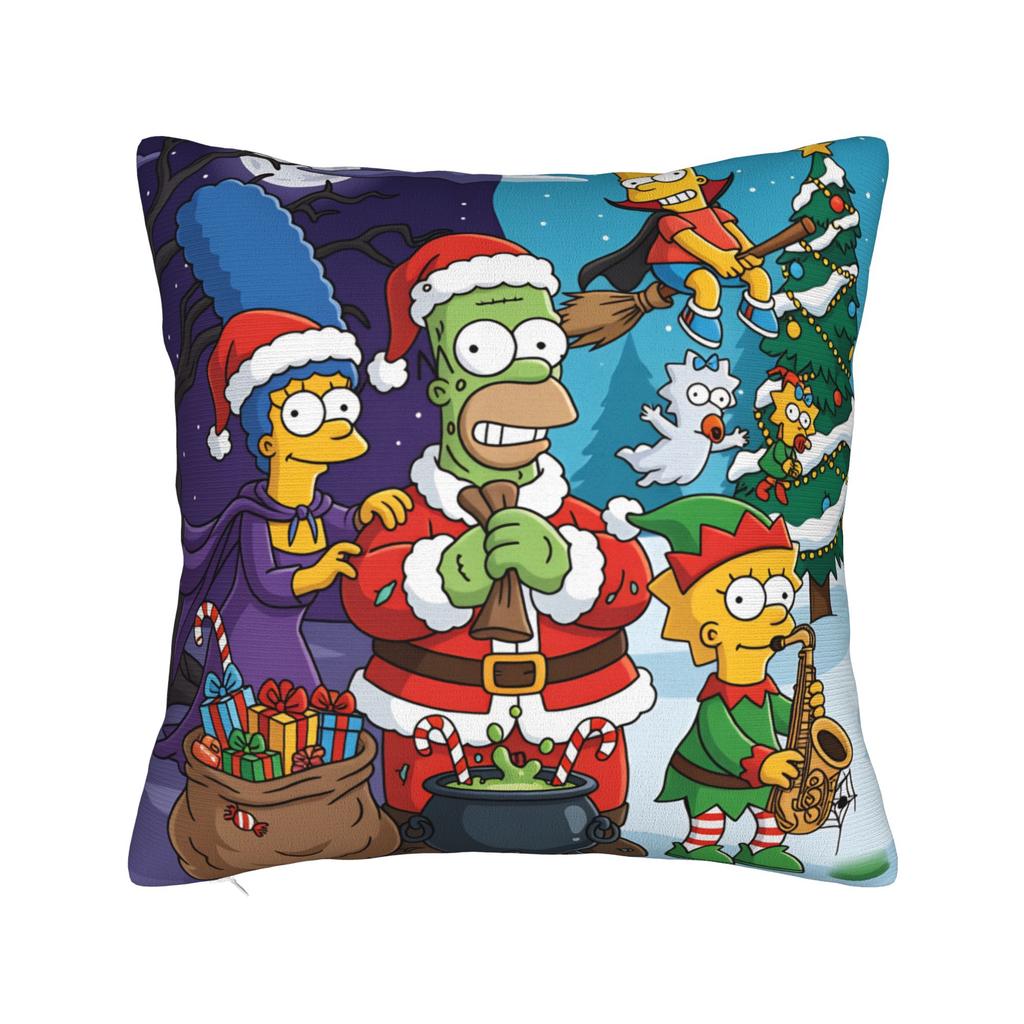 Pillow Cover Funny SSimpsons Green Polka Dot Family Cute Funny Pillow Case For Sofa Couch Bed Living Room Pillowcases