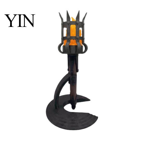 Tavern Atmosphere Lighting Medieval Wall Torch Lamp, LED Handheld Light, Retro Realistic Theme Party Decor Flame Light for Halloween Decor, Mardi Gras
