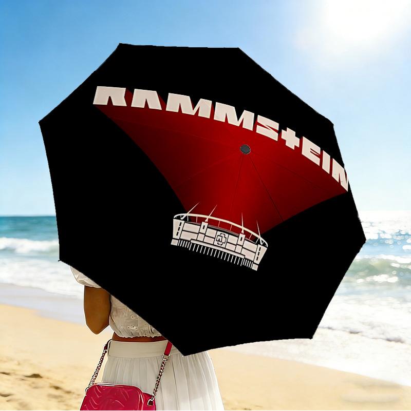Rammstein Concert 8 Ribs 3Fold Black Glue Uv Protection Umbrella Sun Protection Rainproof Compact Folding Umbrella For Travel Daily Use C923980