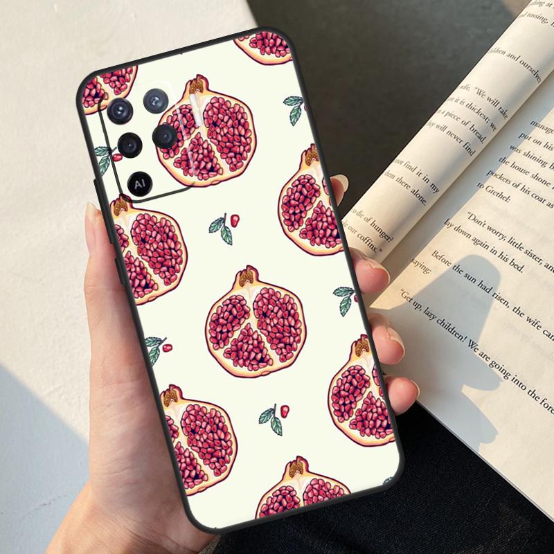 Чехол с авокадо, грушей, папайей, гранатом для Oppo A54 A74 A94 A17 A57 A77 A76 A16 A96 A18 A60 A80 A40 A38 A58 A78 A98 A15 A5 Pro