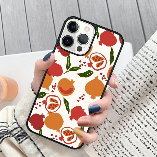 Чехол для телефона с тропическим узором из граната Для iPhone 17 Air 15 16 16e 11 12 13 14 Pro Max Чехол для iPhone 17 Air Max Plus Fundas