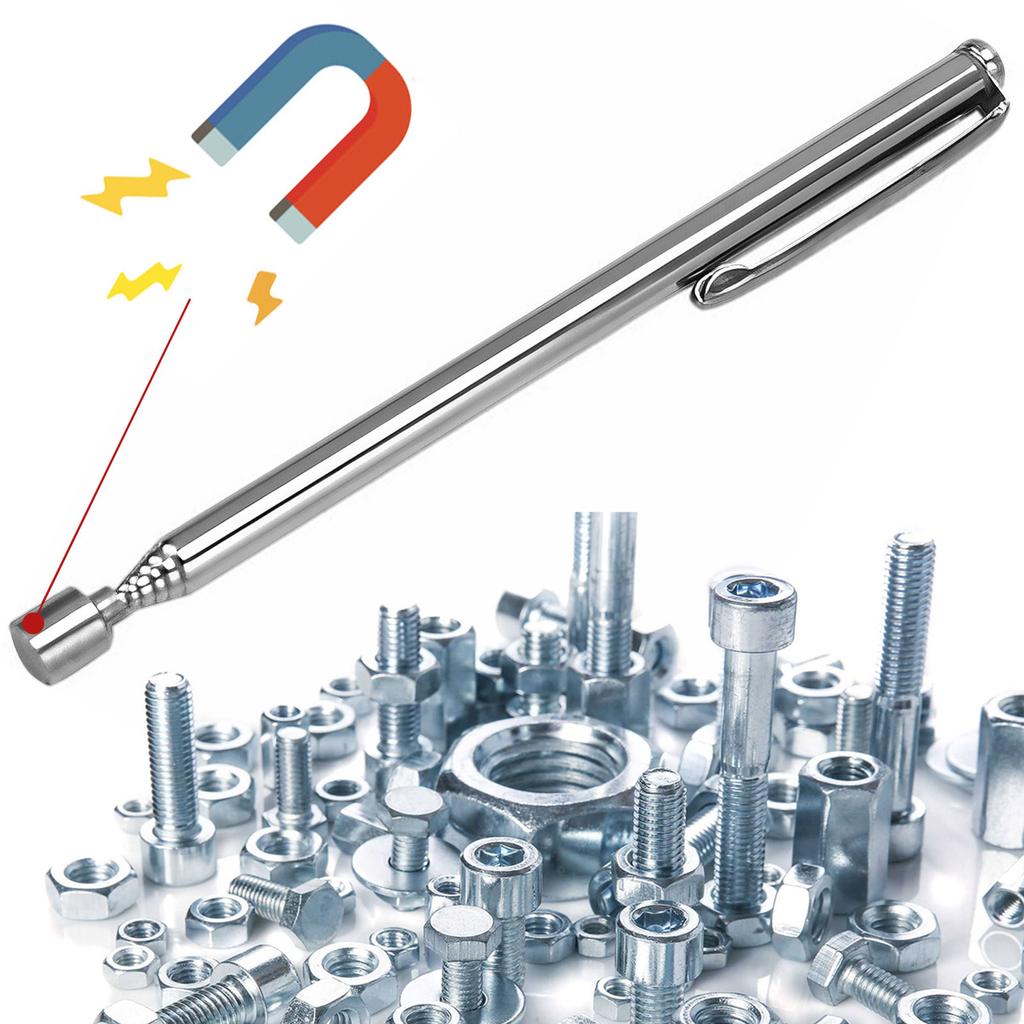 Телескопическая магнитная ручка-магнит 1/3/5/10 шт. Магнитный инструмент для захвата с карманным зажимом Металлический выдвижной магнитный стержень Инструменты для захвата