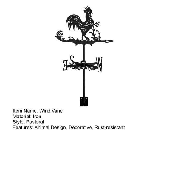 Металлический флюгер Ретро Петух Собака Птица Флюгер Черный Животный Флюгер Индикатор Направления Ветра для Крыши Уличный Фермерский Двор Сад Беседка Декор