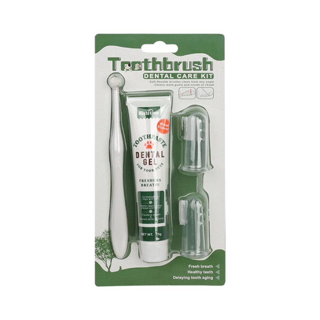 Pet Dog Cat Toothpaste Toothbrush Set Teeth Cleaning Oral Care Health Supplies