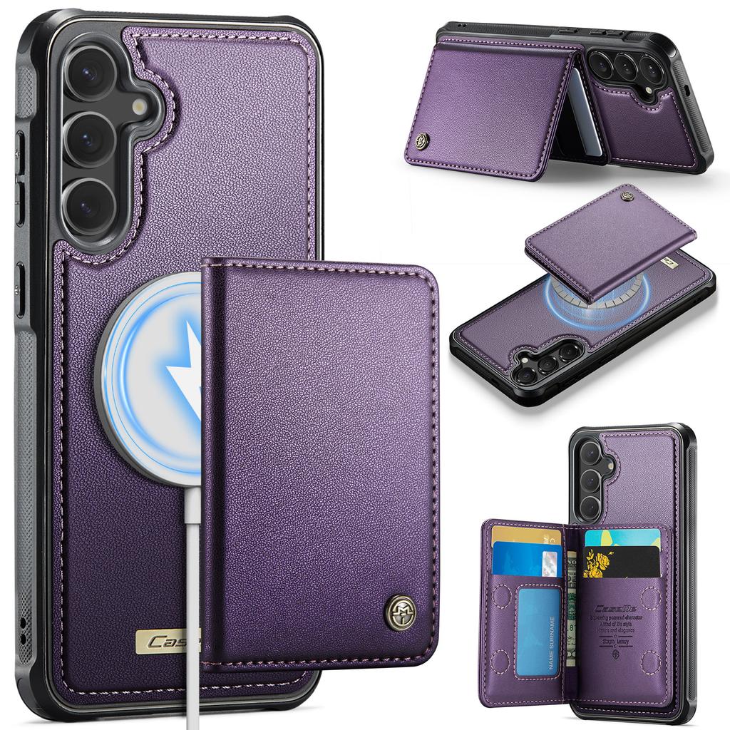 For Samsung Galaxy S25 FE Magnetic Case CASEME ME80 Series Leather PC TPU Phone Cover with Detachable Wallet