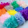 1 Meter Sewing Decoration Natural Turkey Feathers Wedding Party Apparel Fabric Feathers Trim