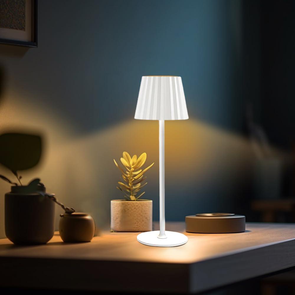 Cordless Table Lamps Rechargeable 2 Adjustable Height Battery Operated 3 Color Dimming Portable LED Table Lamp for Bedroom Decor