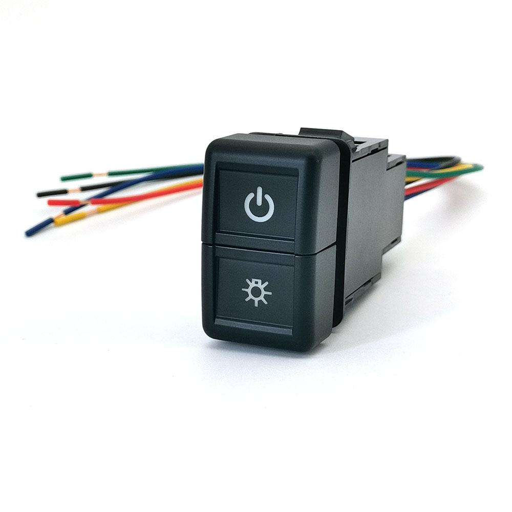 1PC Dual Button Switch Fit for ISUZU 700P Car Fog Light LED DRL Spotlight Radar Switch with Wire Car Interior Accessories