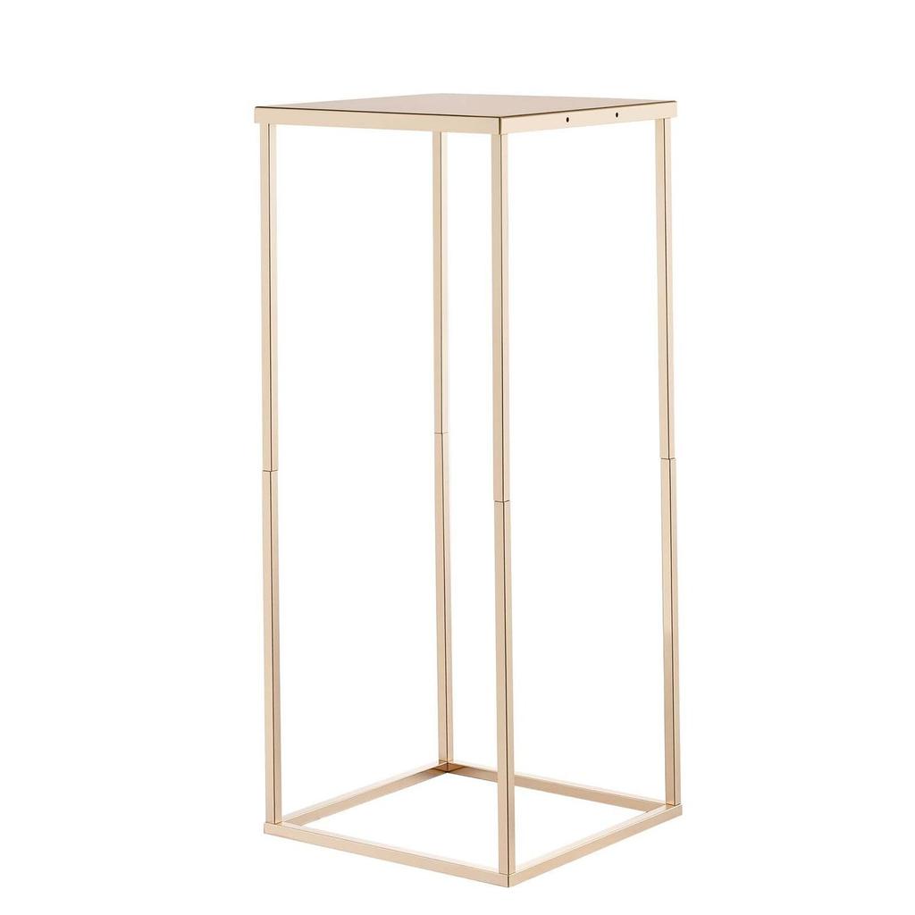 Wedding Flower Stand, 10PCS 60cm Column Flower Stand, Floral Stands with Metal Laminate, Gold Rectangular Floral Display Rack for Wedding, Party,