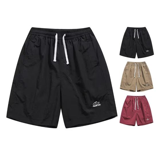 Outdoor Casual Basketball Shorts Elastic Drawstring Pockets Short Color Pants Solid Waist Letter Print Wide Leg Sport Shorts Streetwear
