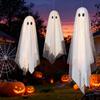 3Pcs/Set Halloween Decorations Hanging Ghost Decor with Light Remote Control Indoor/Outdoor Halloween Ornaments for Yard Tree Garden