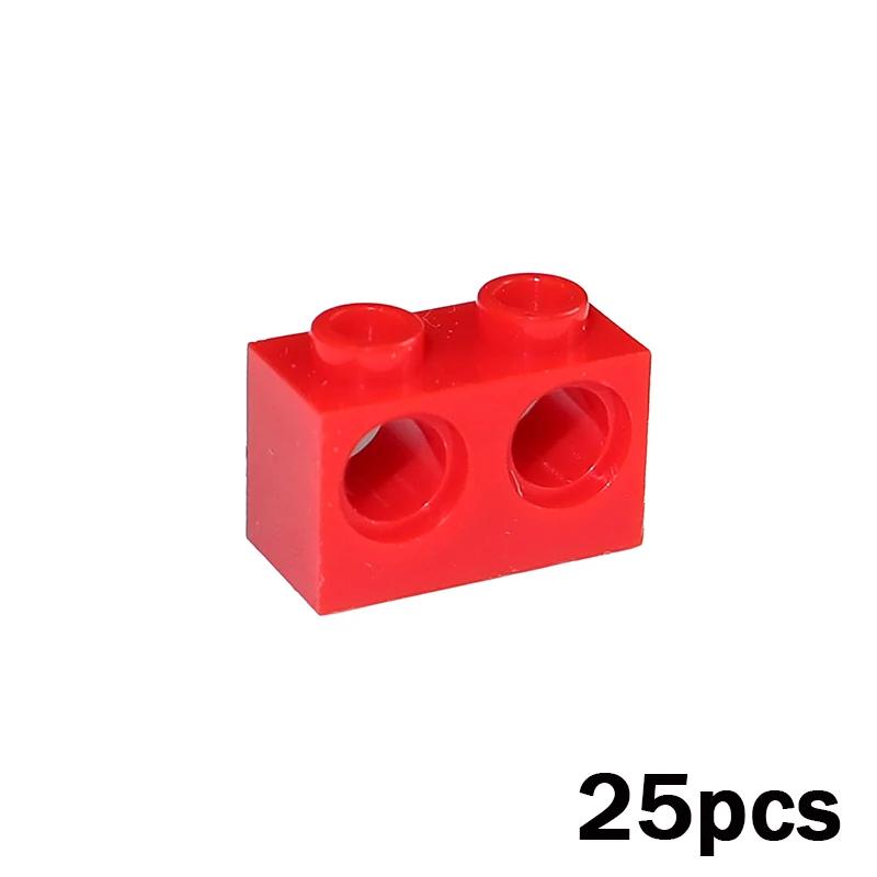 Кирпич 1x2 с 2 отверстиями MOC Технические Собираемые Частицы 32000 DIY Строительные Блоки Образовательная Игрушка для Детей