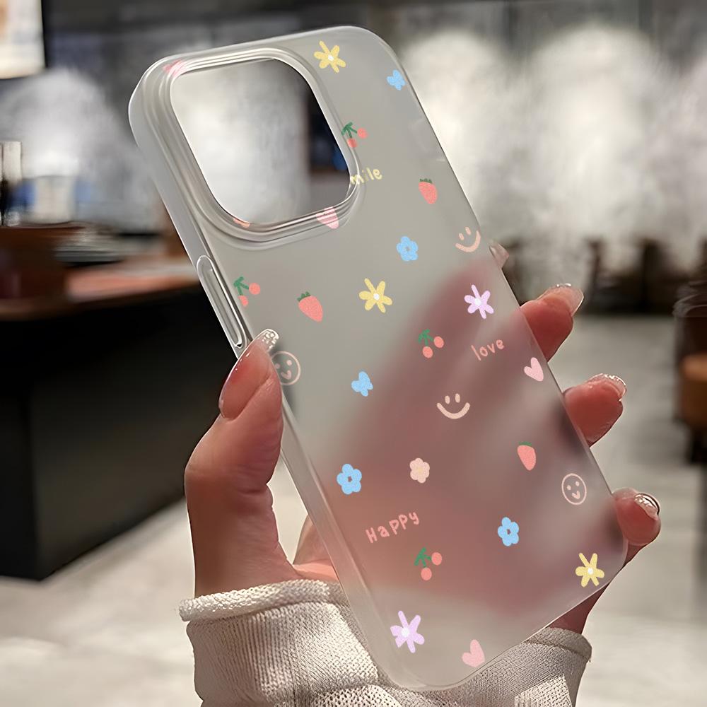 Чехлы для мобильных телефонов iPhone 11 13 15 Pro Max 12 14 Pro Max Чехол для iPhone 16 15 Plus 13 Pro 12 Матовая текстура с рисунком в виде мультяшных цветов