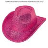 Funny Party Hats Cowgirl Hat Glitter Trims Ladies Cowboy Hats for Womens Metalic Disco Cowgirl Hat Glow Hats