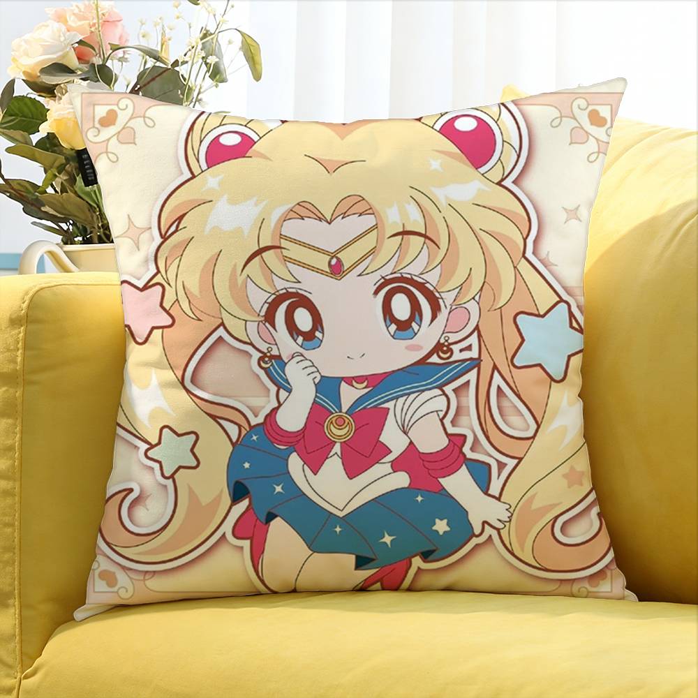 Cute girls SSailors MMoones World Various Sizes Square Pillow Case For Car Home Bedchamber Decor