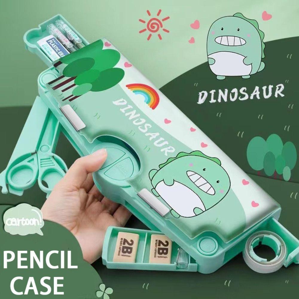 Space Astronaut Pencil Box Double Layer Automatic Stationery Storage Box For Boys/Girls