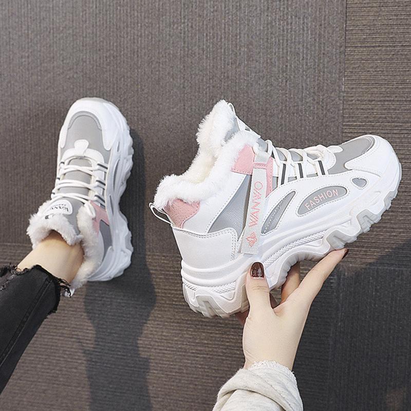 Белые туфли, женские черные универсальные туфли с кожаными вставками, осенне-зимние бархатные туфли с плоским верхом и высоким берцем