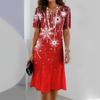 Christmas Dress Women Elegant O-neck Short Sleeve Dresses Plus Size Red Casual Party Summer Dress Fashion Vestidos