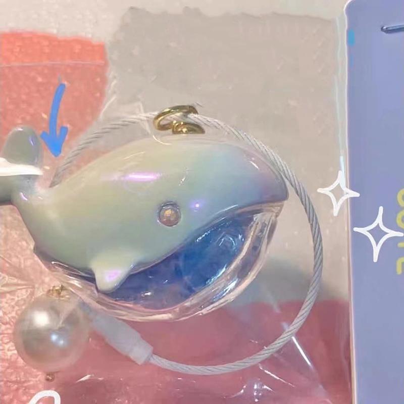 1 шт., детский подарок на день рождения для девочек, мультяшный цветной лазерный брелок в виде кита для женщин, сумка, подвеска, ПВХ, морское животное, автомобильный брелок