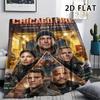 1Pc Chicago Fire Print Flannel Blanket, High quality Comfortable for All Seasons, Home Decor, Warmth and Comfort, Perfect for Christmas Gifts