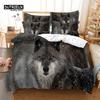 Постельный комплект «Снежный волк», Набор пододеяльников «Волк» из 3 предметов, Мягкий, удобный, дышащий пододеяльник, Для декора спальни, гостевой комнаты