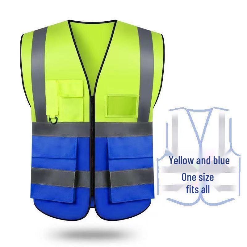 Светоотражающий защитный жилет с несколькими карманами на заказ для улицы, санитарных работ, садоводства и охраны с бесплатной печатью