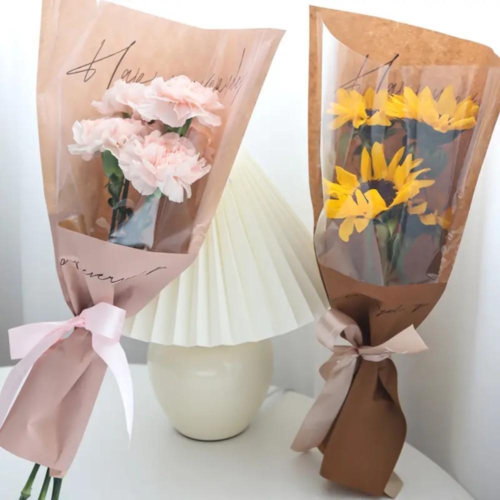 20 шт. Пластиковые пакеты для упаковки цветов Однотонные подарочные пакеты Пакет для упаковки букета роз Свадьба