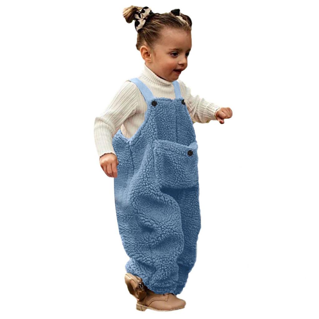 Children's Fashion Casual Boys And Girls Thickened Plush Backpack Jumpsuit