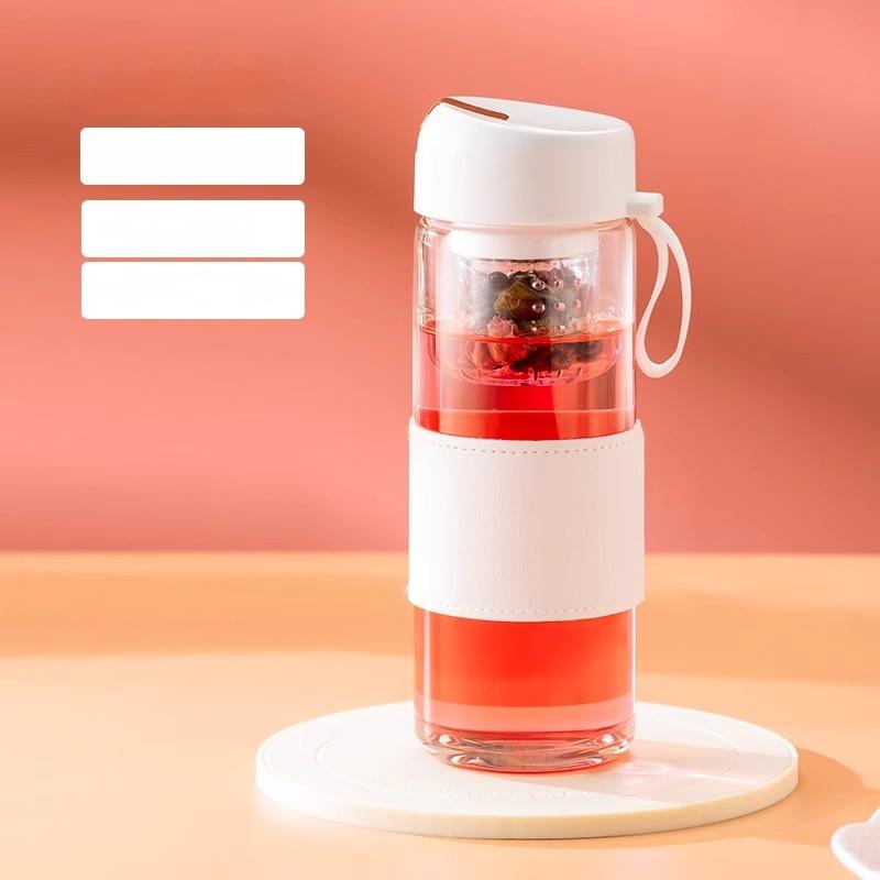 GIANXI 450ml Portable Transparent Glass Cup Household Drinkware Coffee Mug With Lid Beverage Coffee Cups Coffeeware Teaware