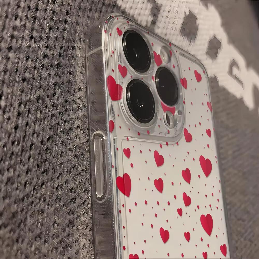 Светящийся чехол с принтом "Любовь" для iPhone 17 Pro Max 16 15 Pro 14 13 12 11 XR 17Air 16 Plus, прозрачный, силиконовый