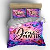 "You Matter Butterfly Bedding Set" Bedding set (1 duvet cover, 2 pillowcases, duvet not included)