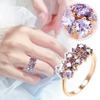 Супер красивое женское кольцо с фиолетовым цирконом, модные украшения