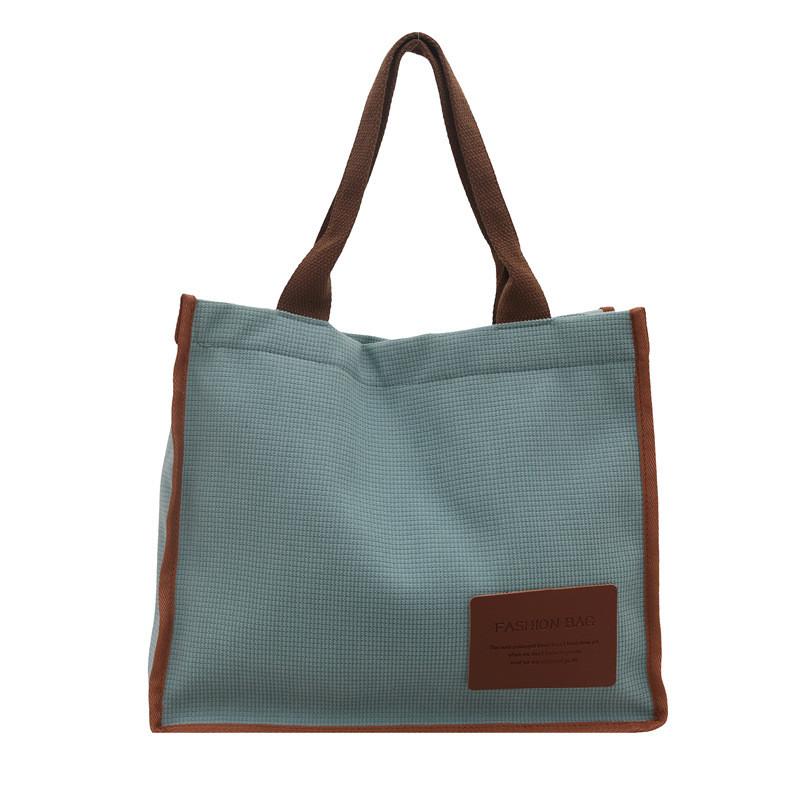 Street Style Canvas Tote Bag With Double Straps Large Capacity For School And Outings