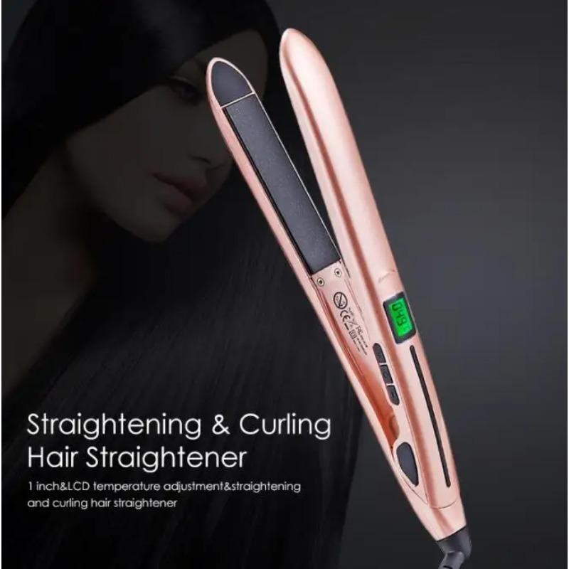 2 In 1 Ceramic Curling Iron Hair Curler Thermostatic Fast Heat Flat Iron Curling Iron Travel Waver Plate