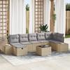 VidaXL 8-Piece Garden Sofa Set with Beige Cushion Poly Rattan 3359409