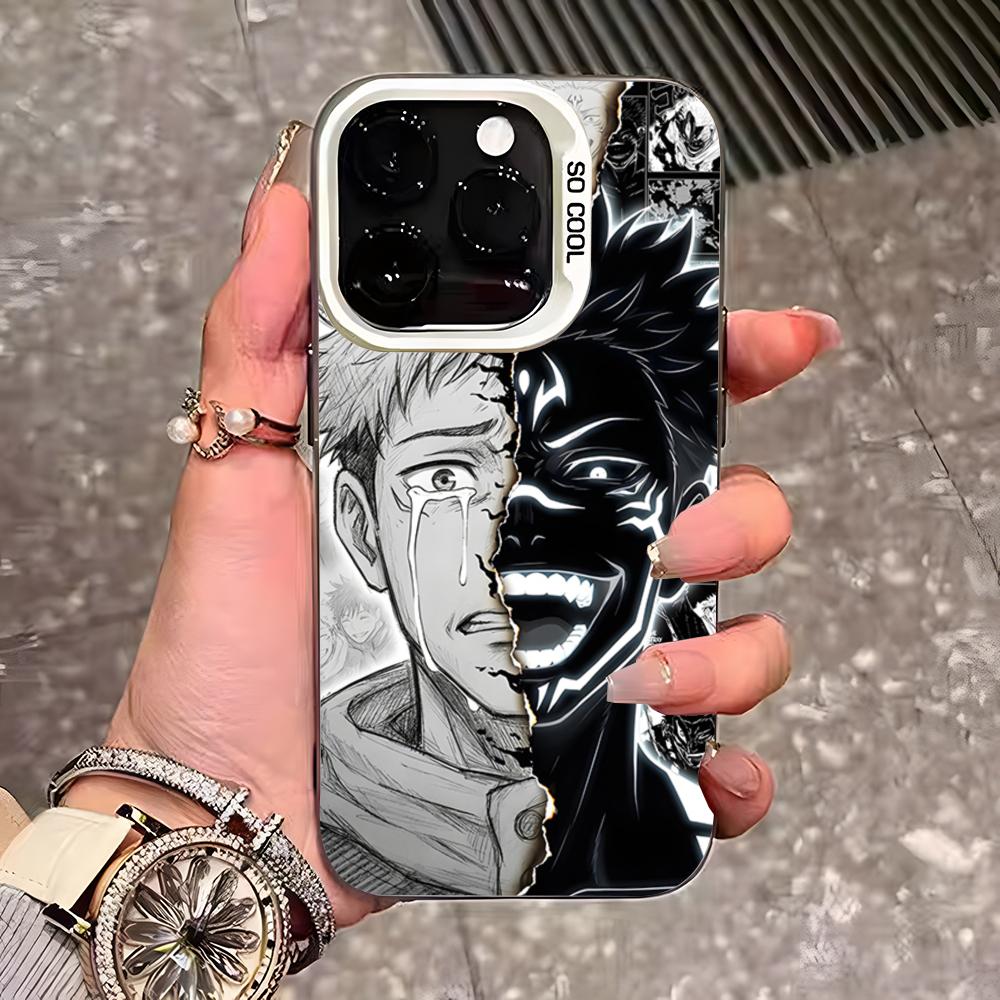 Крутой чехол для телефона Сатору Годжо из Jujutsu для iPhone 17 Pro Max 16 15 14 13 11 12 Mini Xs Xr 8 Plus Se Цвет Серебристый
