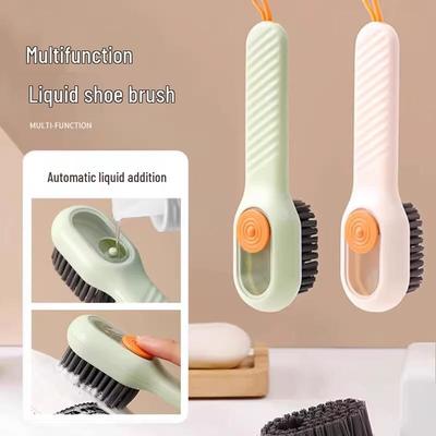 Многофункциональная щетка для обуви и одежды с дозатором жидкости - Бережная к обуви, конструкция с нажатием для легкой очистки