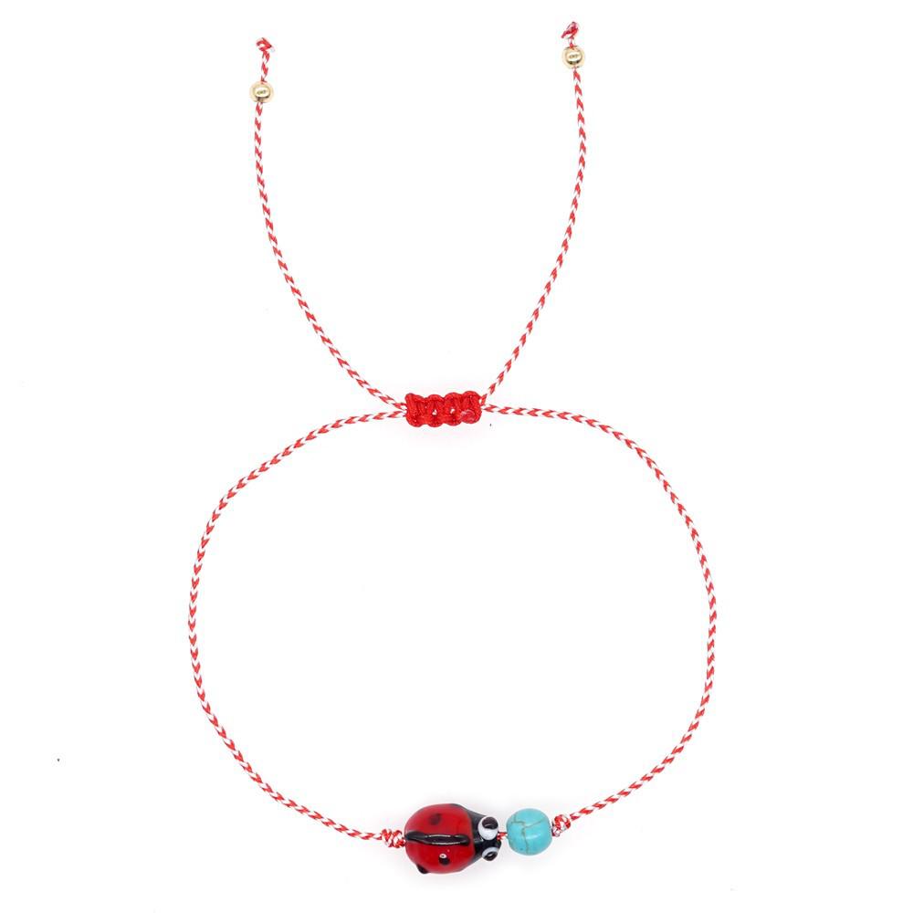 2025 Year of the Snake Lucky Red String Handmade Beaded Bracelet Set with Evil Eye for Couples