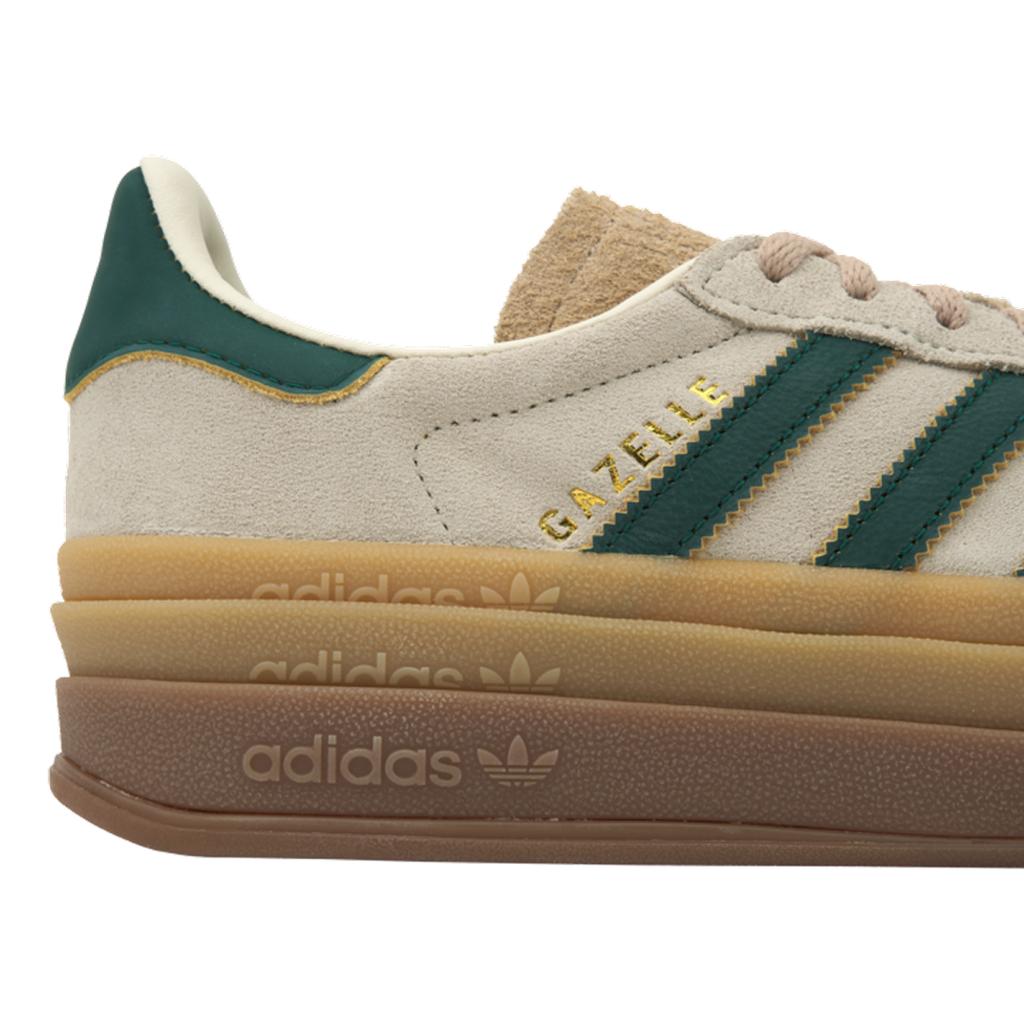 adidas Gazelle Bold Cream Collegiate Green Женские кроссовки Кремово-белые Magic-Beige ID7056