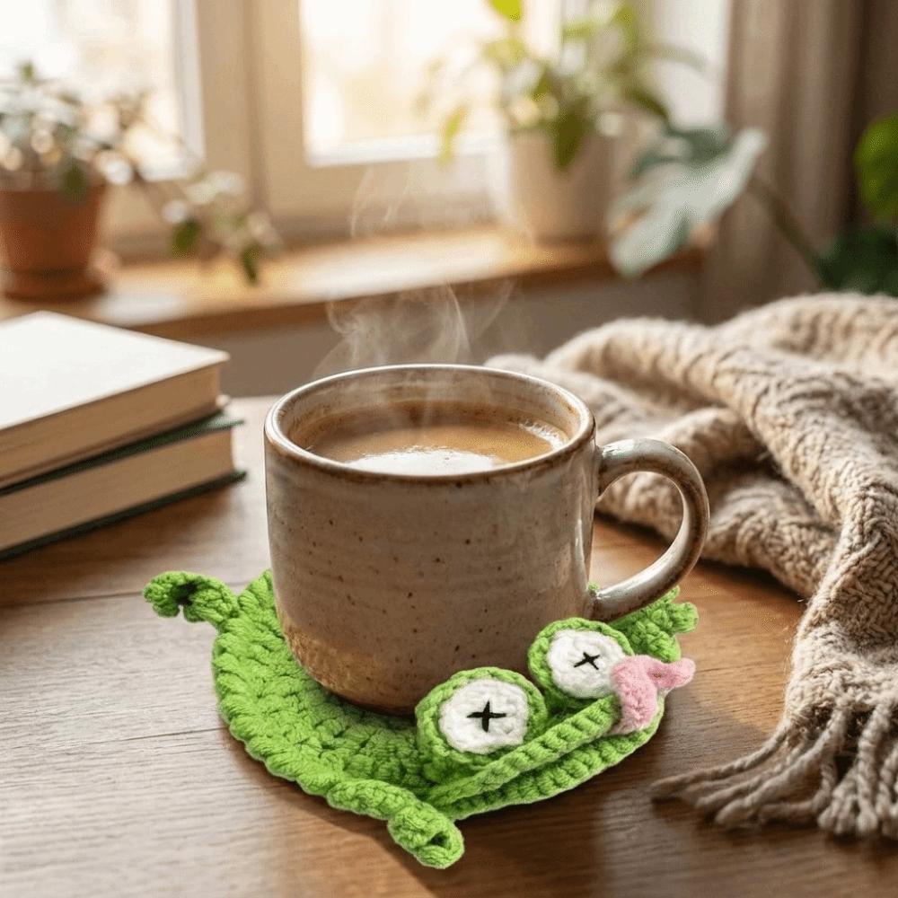 Funny Heat Resistant Pat Cartoon Knitted Cup Mat Cute Drink Insulation Pad Home Decor