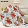 Gingerbread Man Print Flannel Blanket Christmas Snowflake Soft Warm Throw Blanket Xmas Sofa Bed Holiday Home Decor Gift For Kids