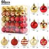 50Pcs/box Red Gold Christmas Balls Ornament Xmas Tree Hanging Pendant 2025 Christmas Decoration for Home 2026 New Year Gifts