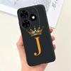 Чехол для Tecno Spark Go 2024 Обложка BG6 Милые 26 Букв Корона Силиконовые Чехлы для Телефона Для Tecno SparkGo 2024 Бампер Ударопрочный Funda