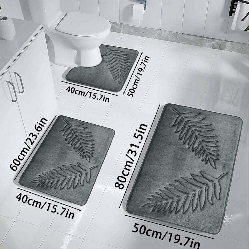 1 шт. Коврик для ванной из пены с памятью, Противоскользящий придверный коврик, Очень мягкий, Нескользящий, Быстросохнущий, Удобный коврик для туалета, Коврик для ванной комнаты для дома