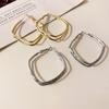 Fashion Design Geometric Double Layer Hoop Earrings for Women Simple Literary Fan Earring Trendy Jewelry Party Gift
