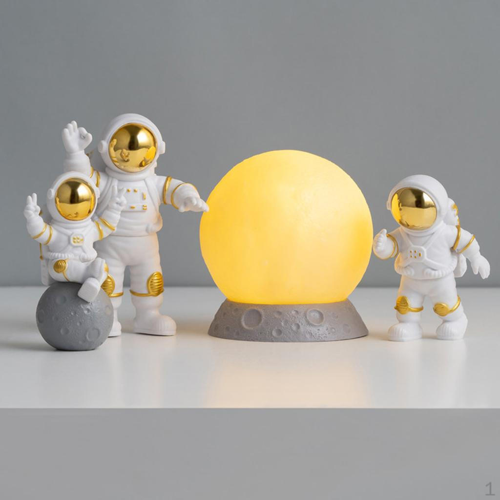 4 Pcs Cute Astronaut Statue PVC Ornament Fireplace Figurine Decoration Sculpture Home